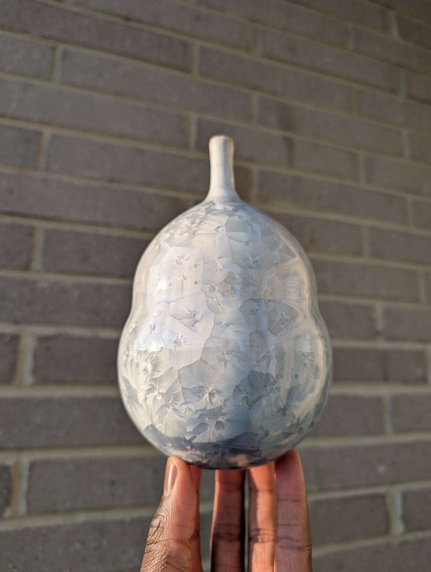 Frozen Lake Crystalline Vase