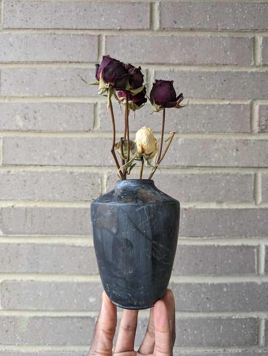Black Pit Fired Vase