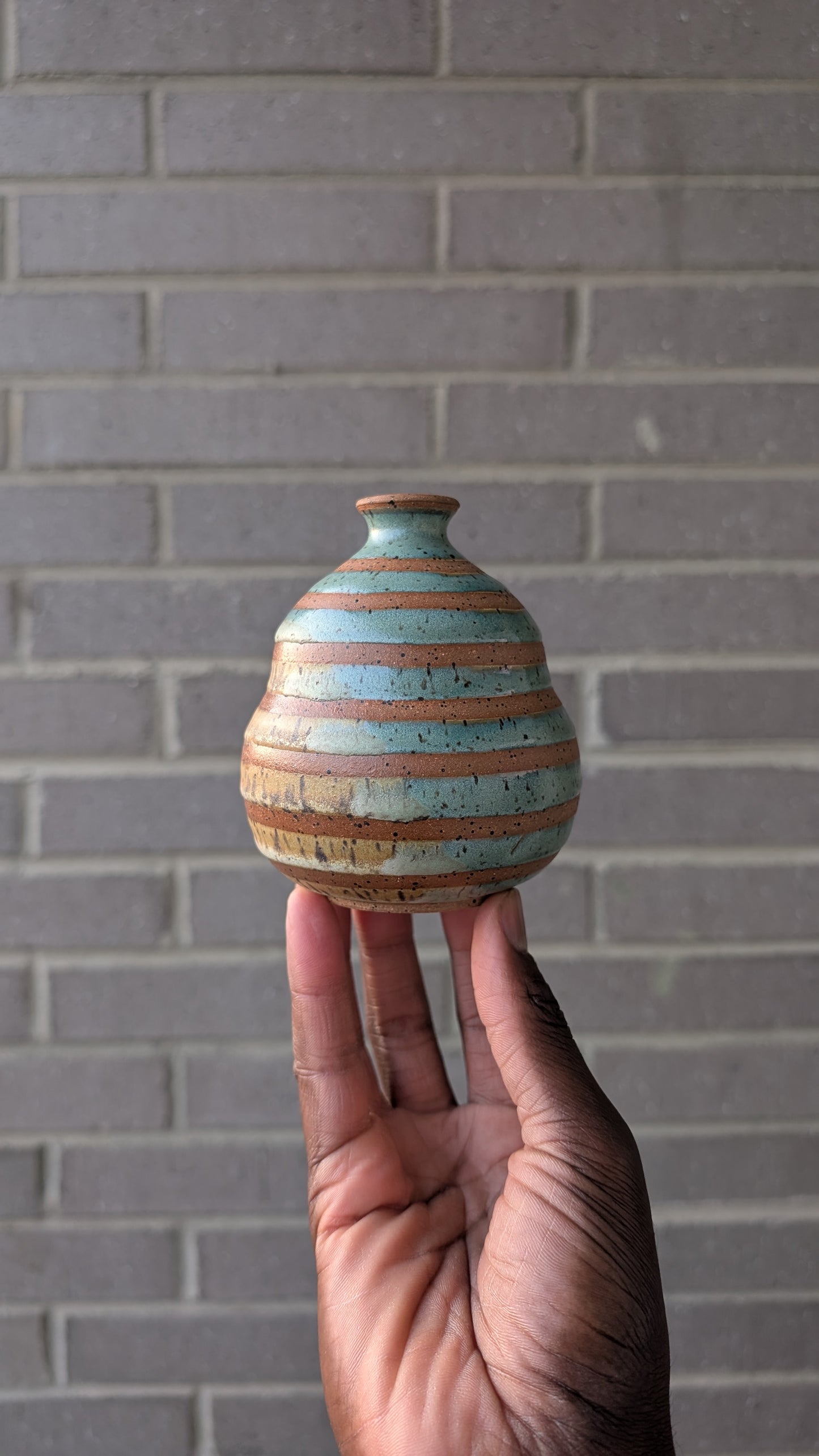 Striped Pear Bud Vase