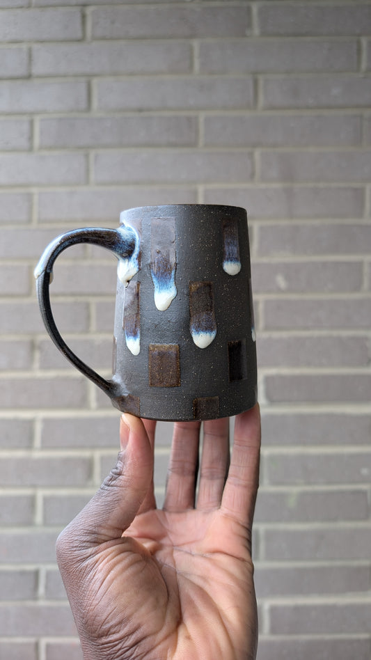 Small Checkered Drip Mug - (Small pattern)