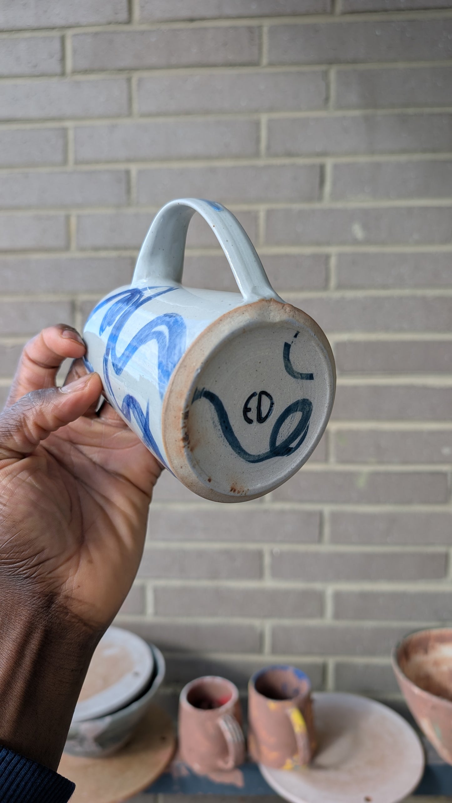 Small Indigo Ribbon Mug