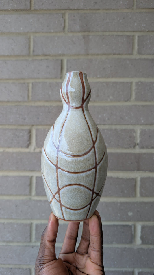 Bulbous Grid Vase