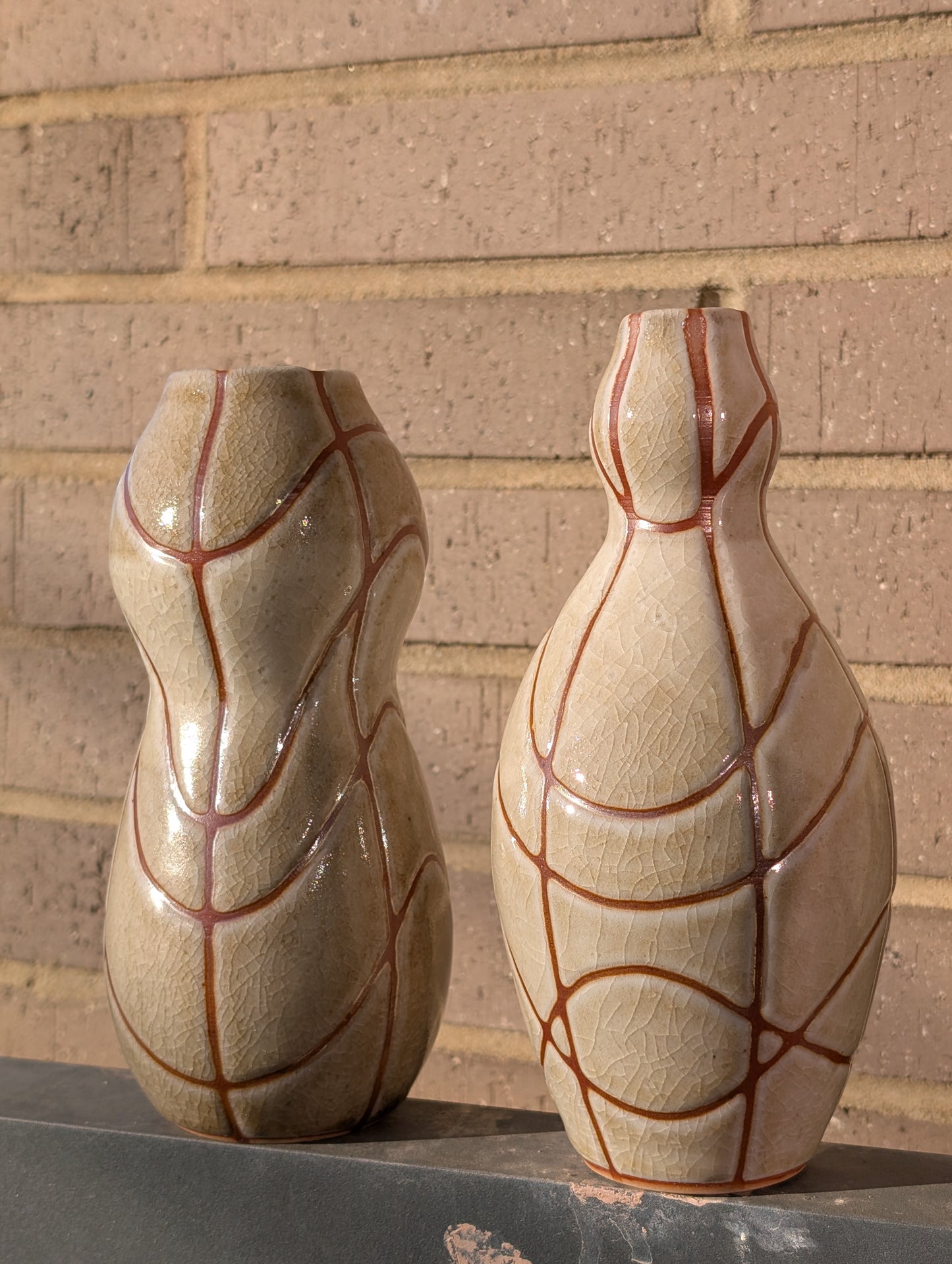 Bulbous Grid Vase