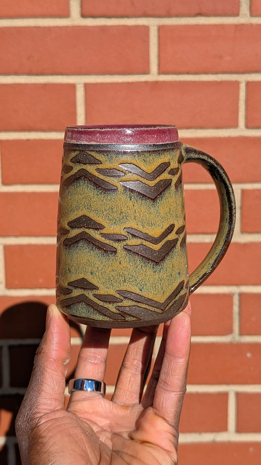 Large Yellow/Red Bruised Banana Mug