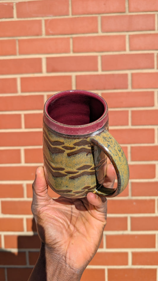 Large Yellow/Red Bruised Banana Mug