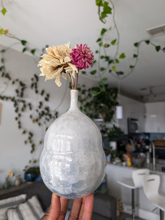 Frozen Lake Crystalline Vase