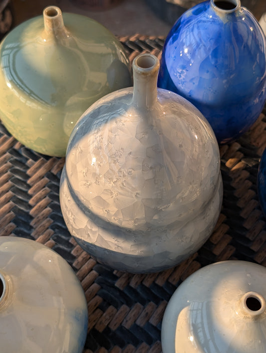 Frozen Lake Crystalline Vase