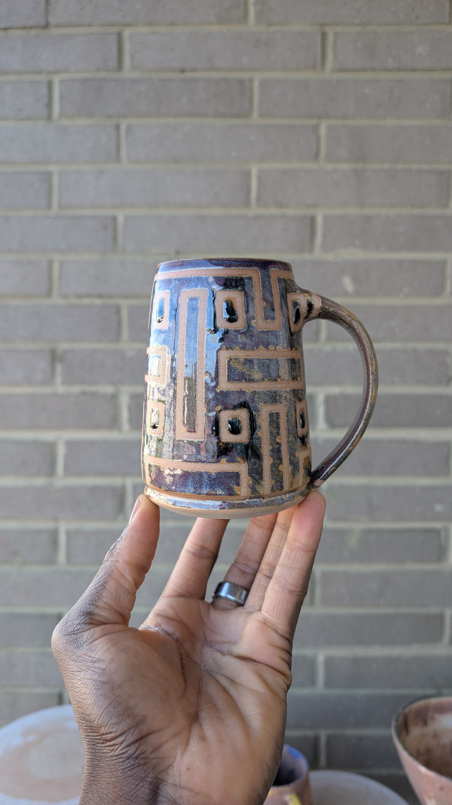Medium Geometric Tile Pattern Mug