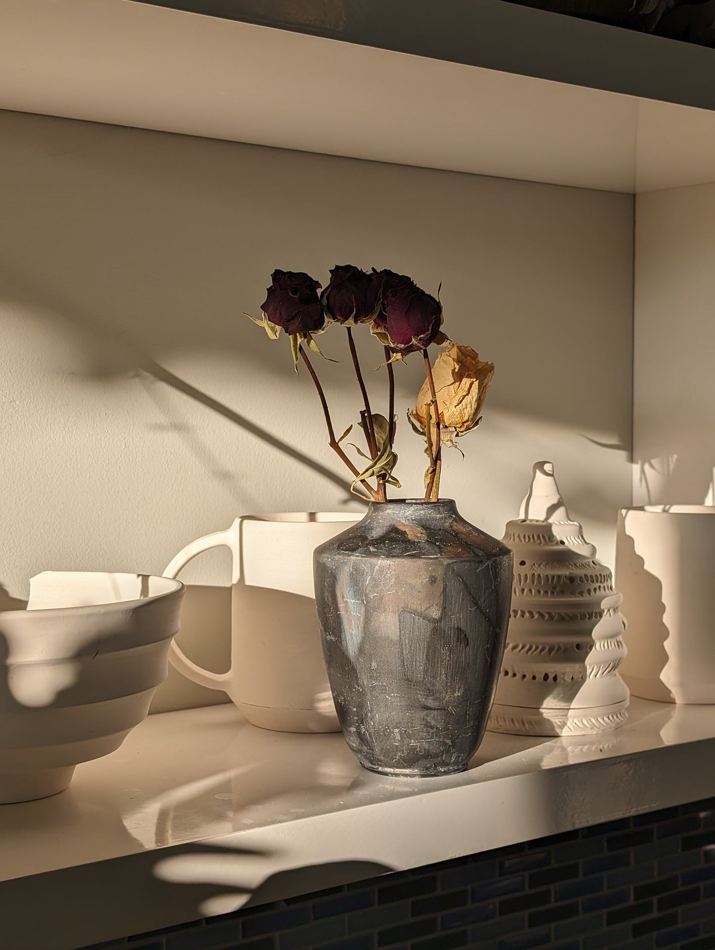 Black Pit Fired Vase