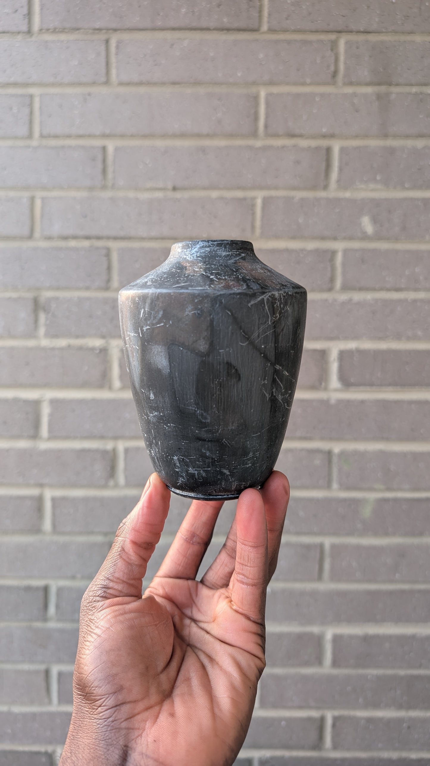 Black Pit Fired Vase