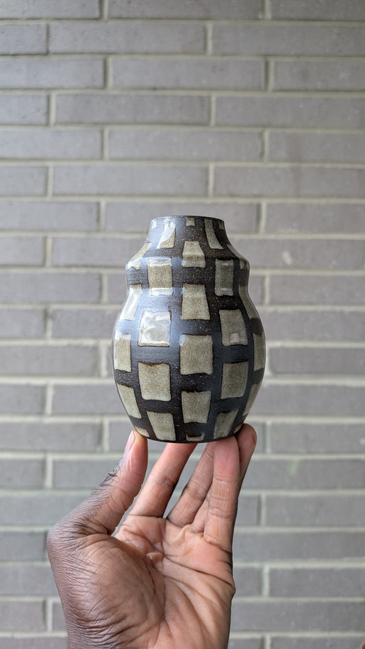 Checkered Brick Vase