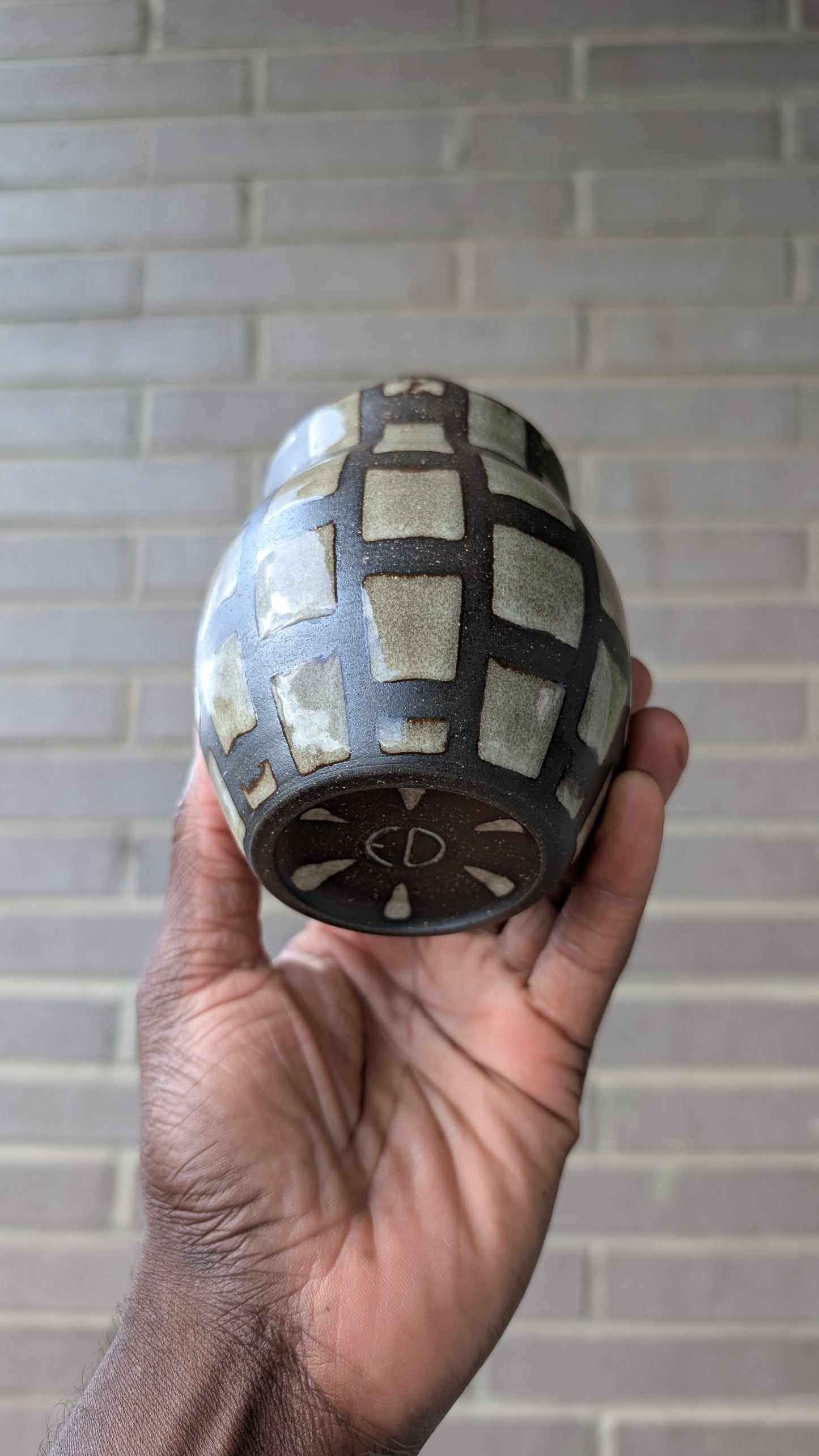 Checkered Brick Vase
