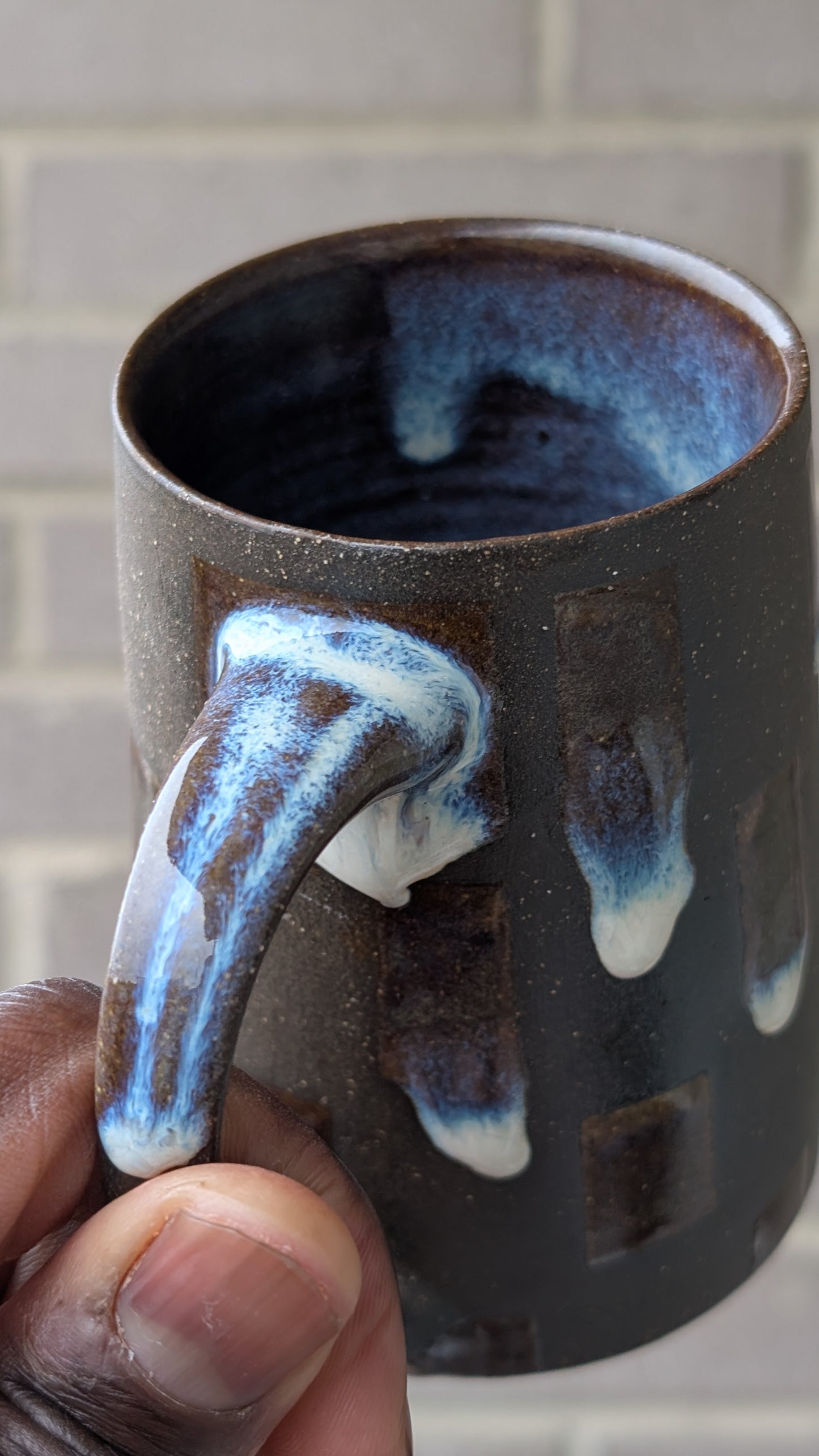 Checkered Drip Mug - (Small pattern)