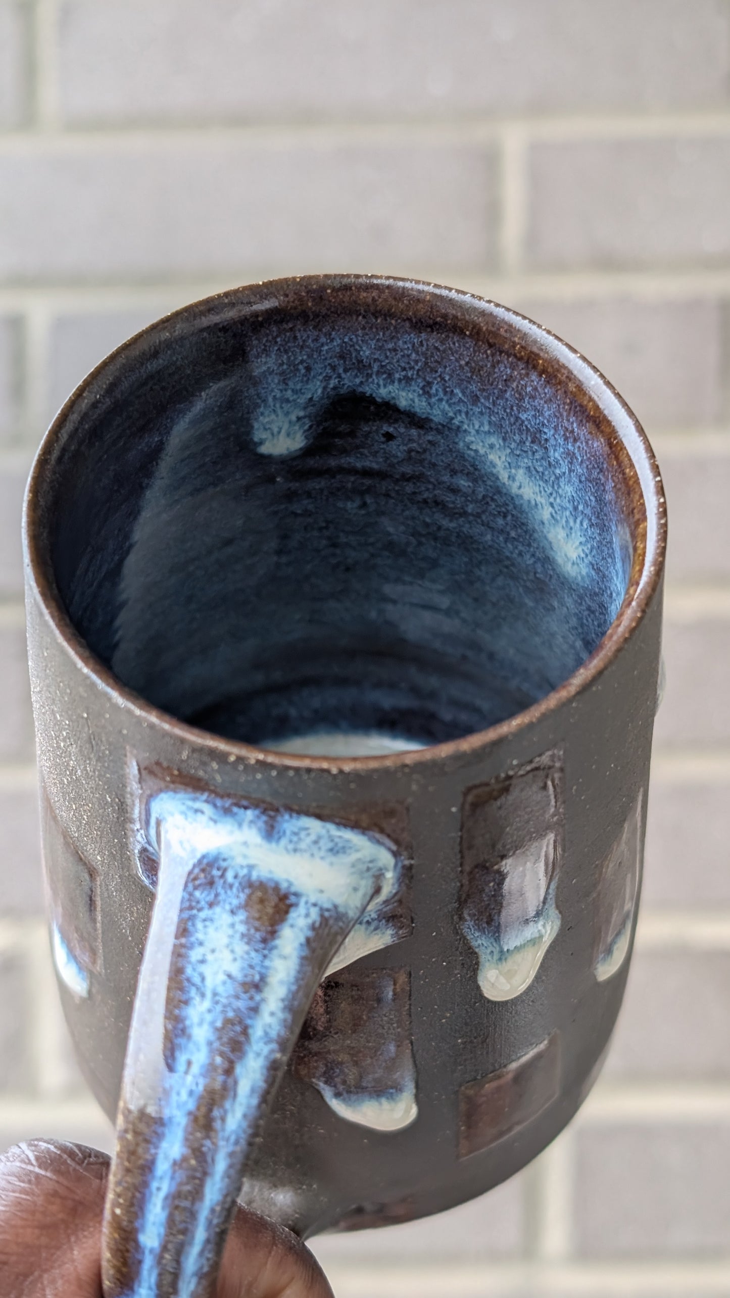 Checkered Drip Mug - (Small pattern)