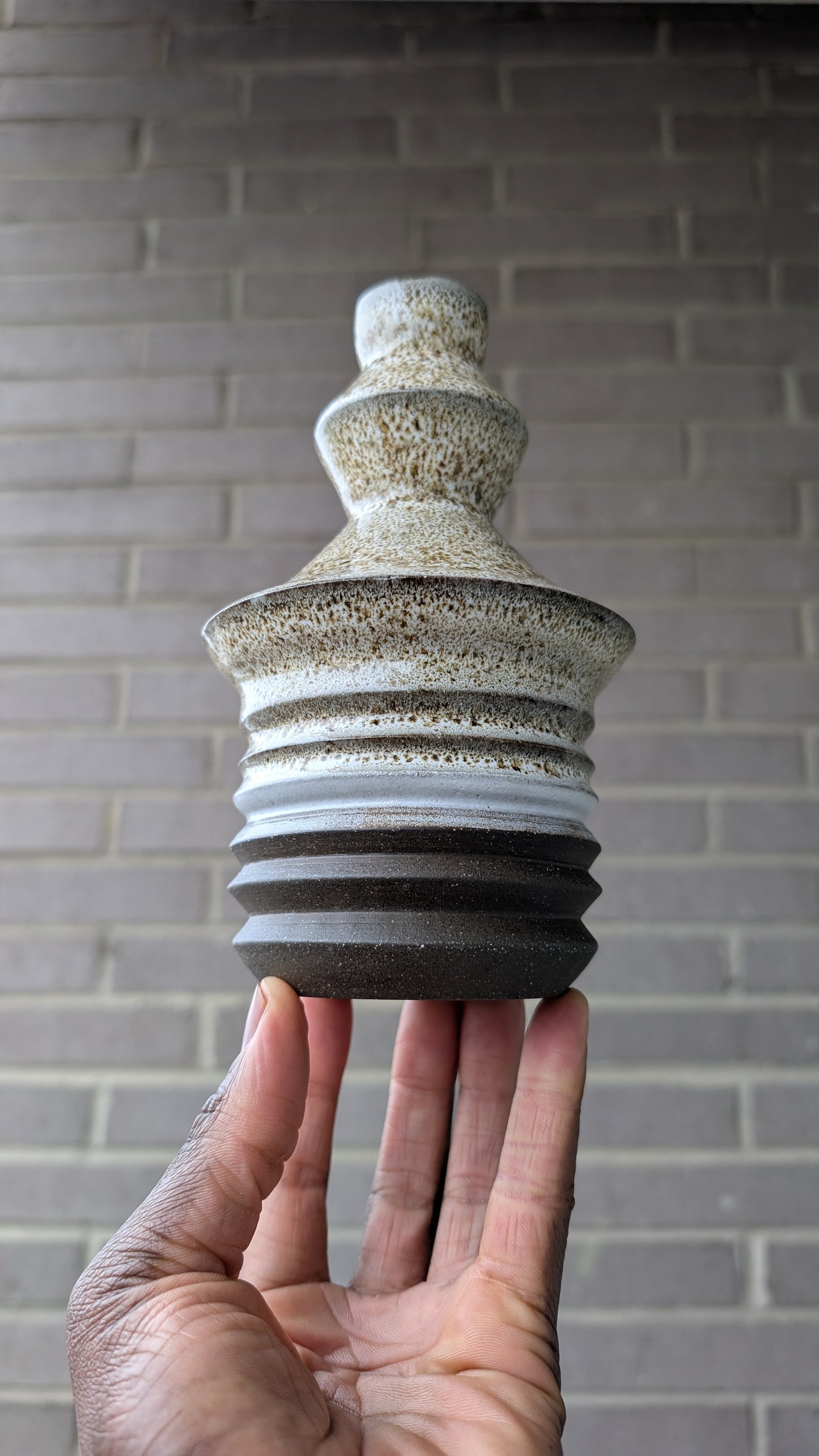 Angular White Spot Vase