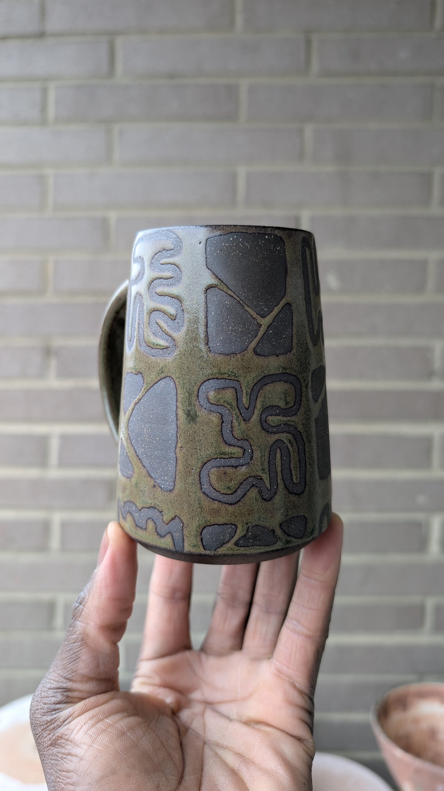 Small Green Glyphs Mug