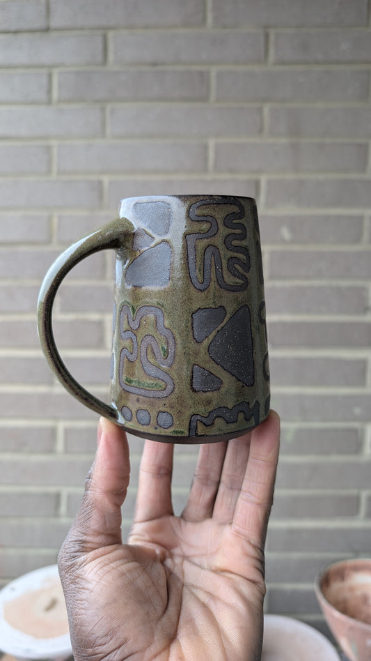 Small Green Glyphs Mug