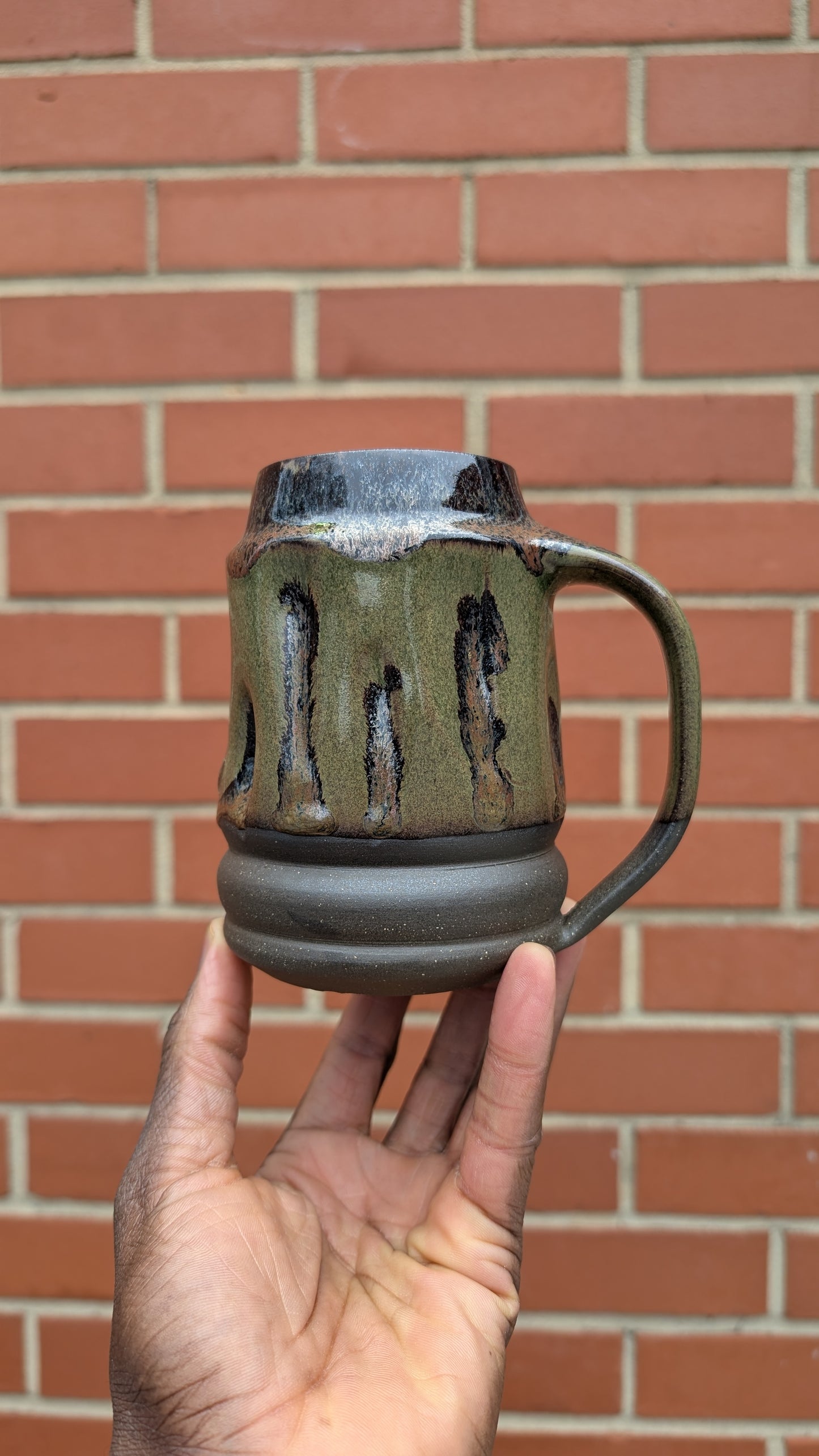 Large Green Funky Bumpy Mug