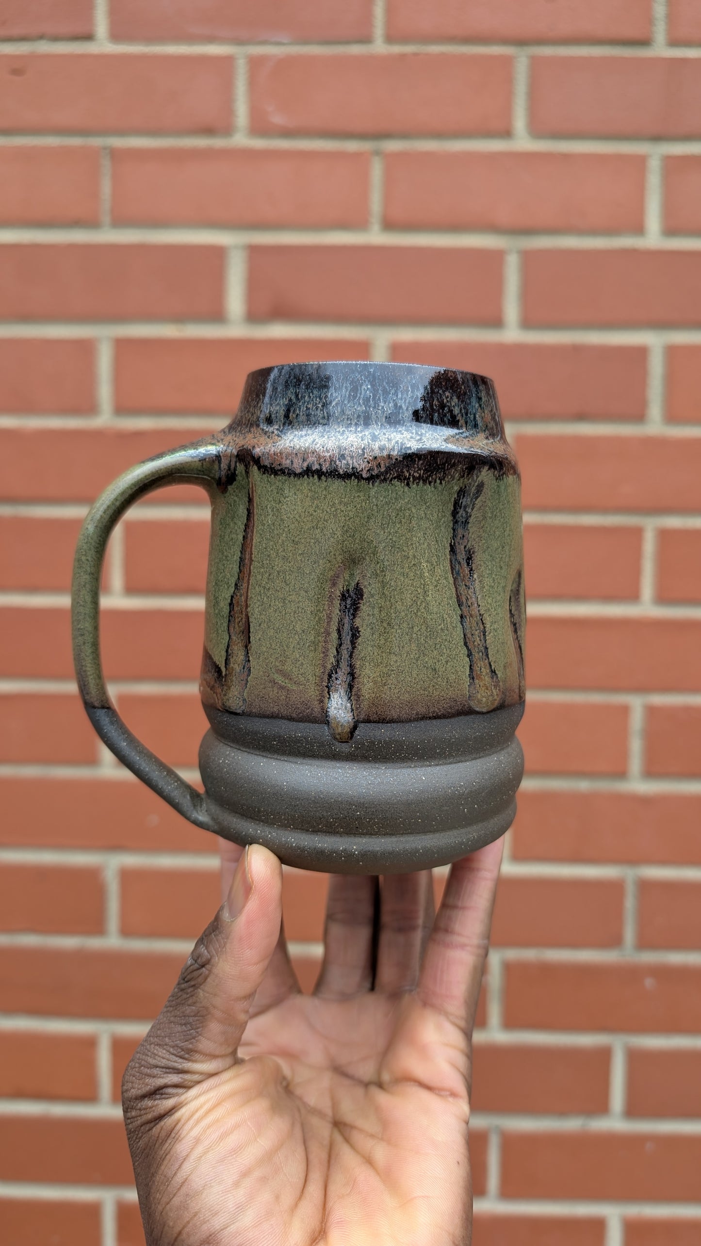 Large Green Funky Bumpy Mug