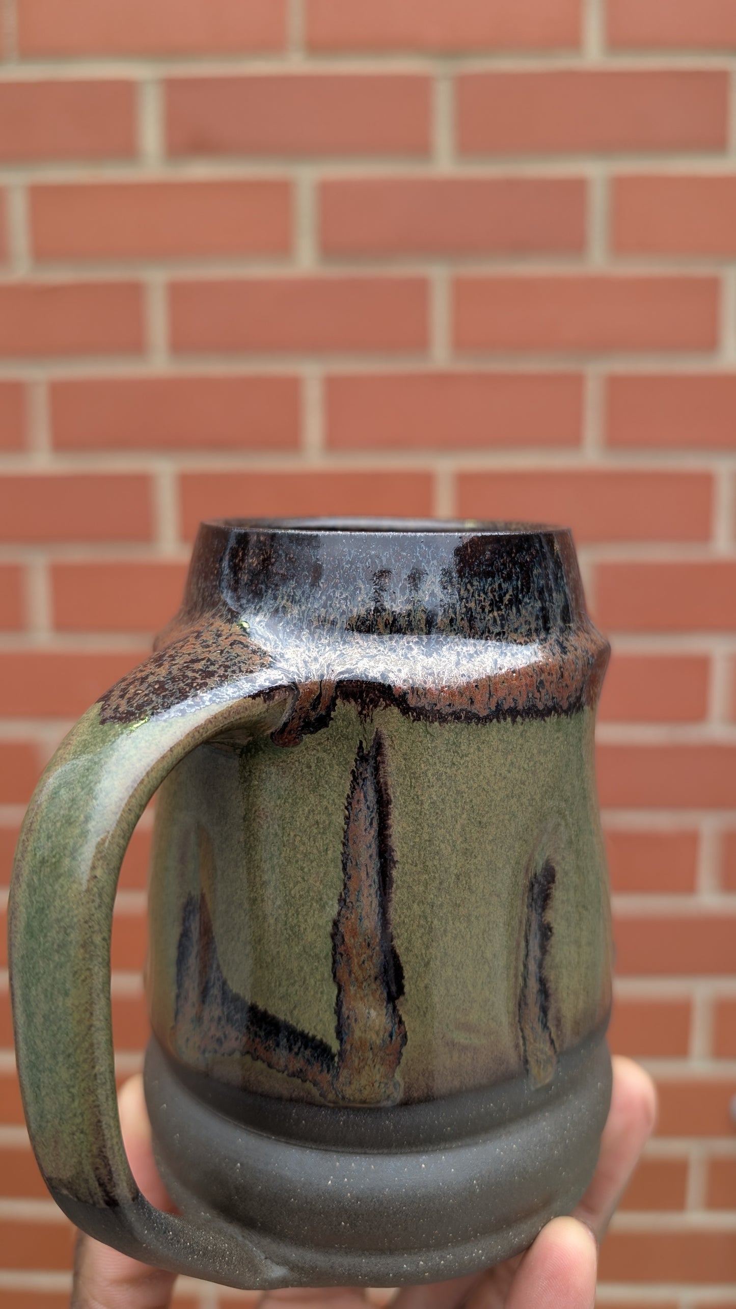 Large Green Funky Bumpy Mug