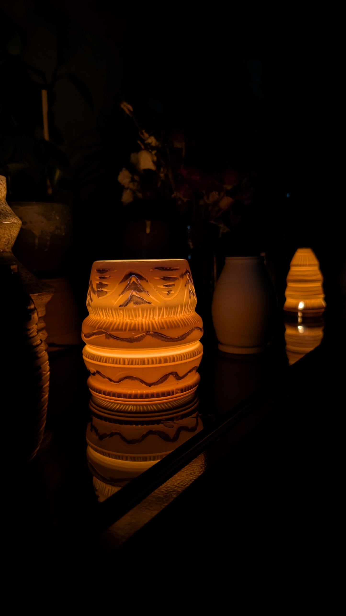 Blue Brush Porcelain Luminary