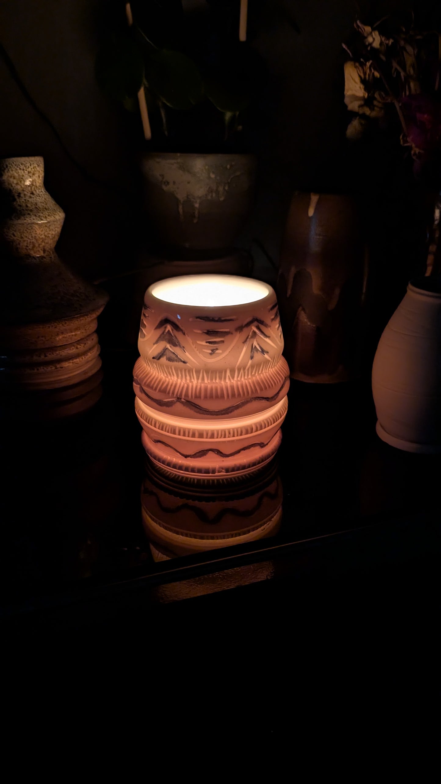 Blue Brush Porcelain Luminary