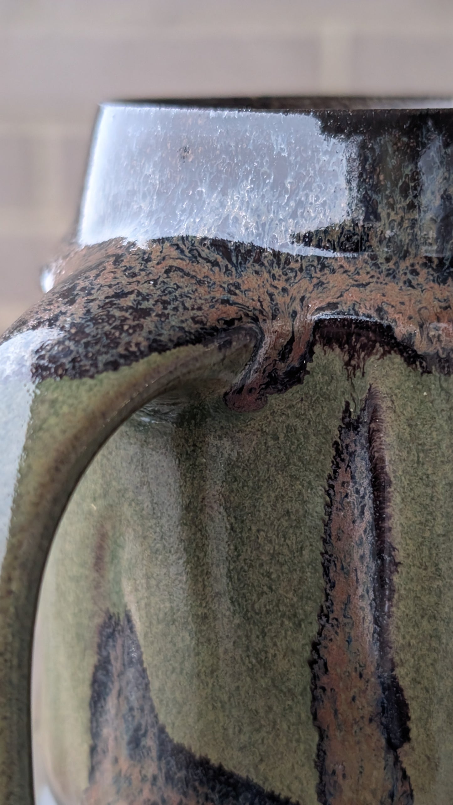 Large Green Funky Bumpy Mug