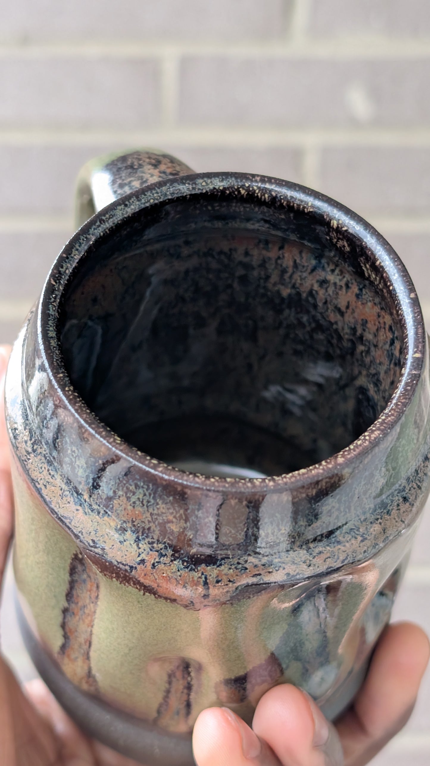 Large Green Funky Bumpy Mug