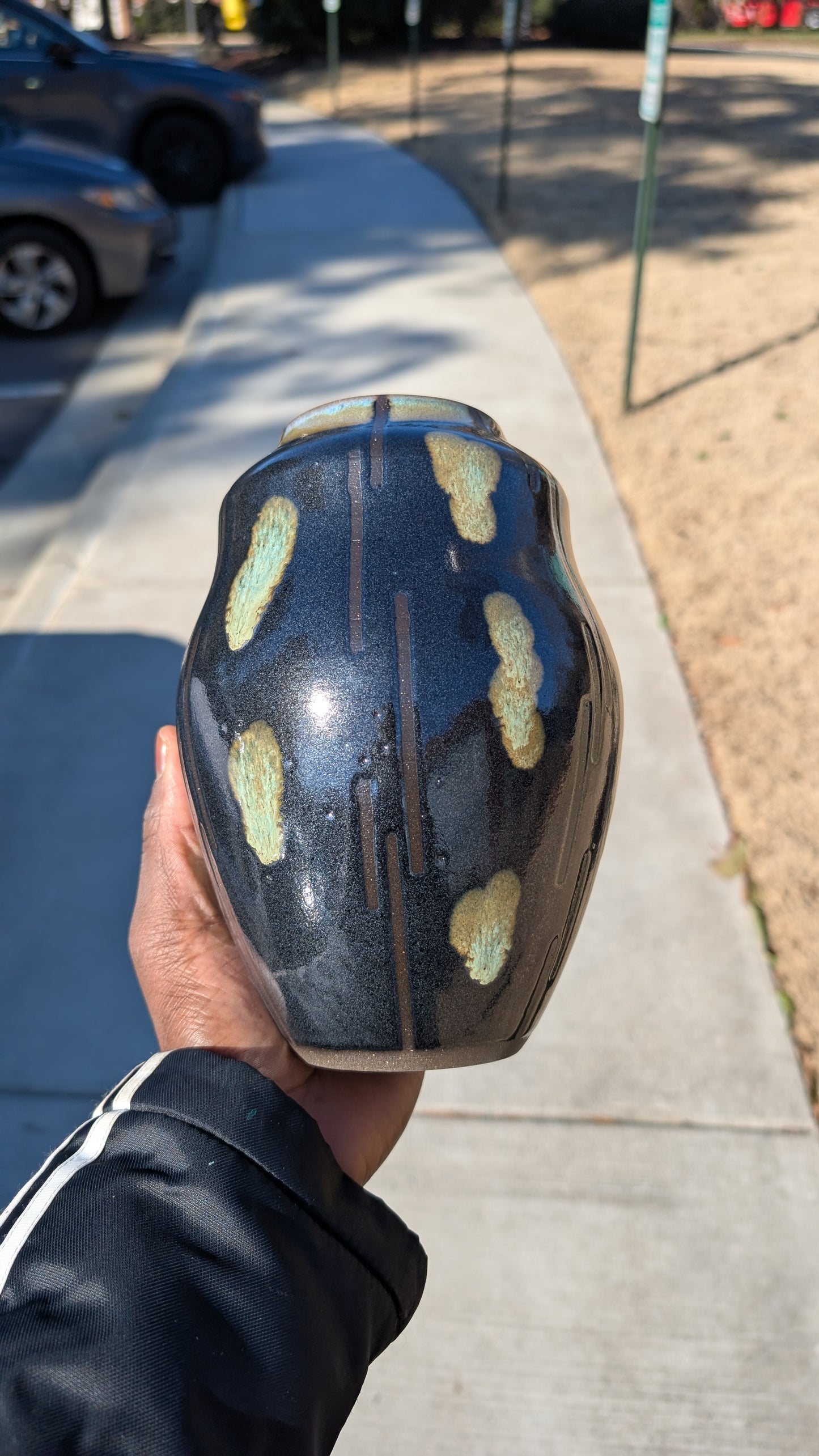 Large Black Dash Vase