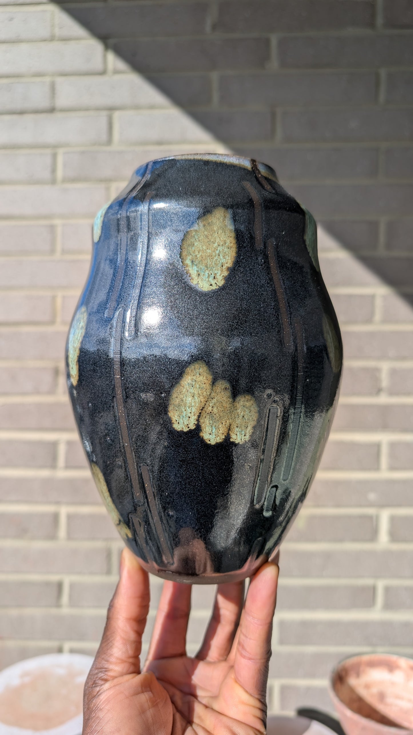 Large Black Dash Vase
