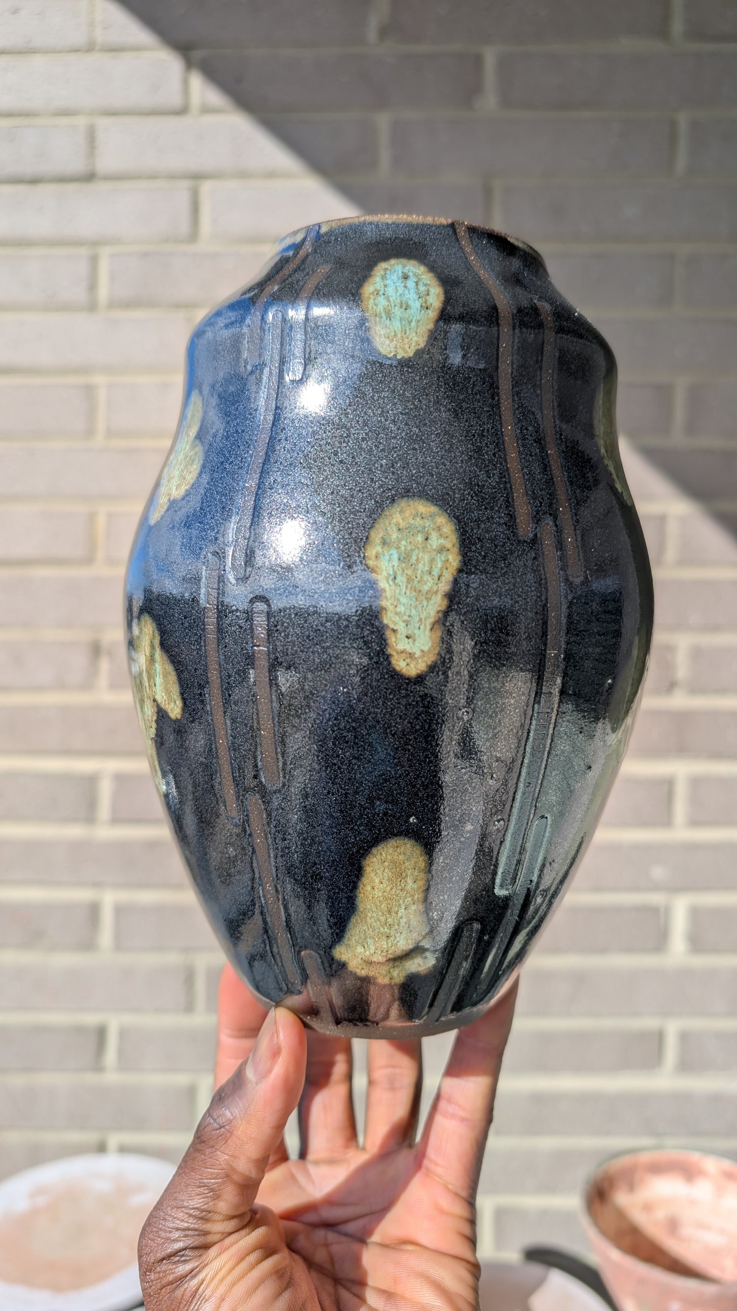 Large Black Dash Vase