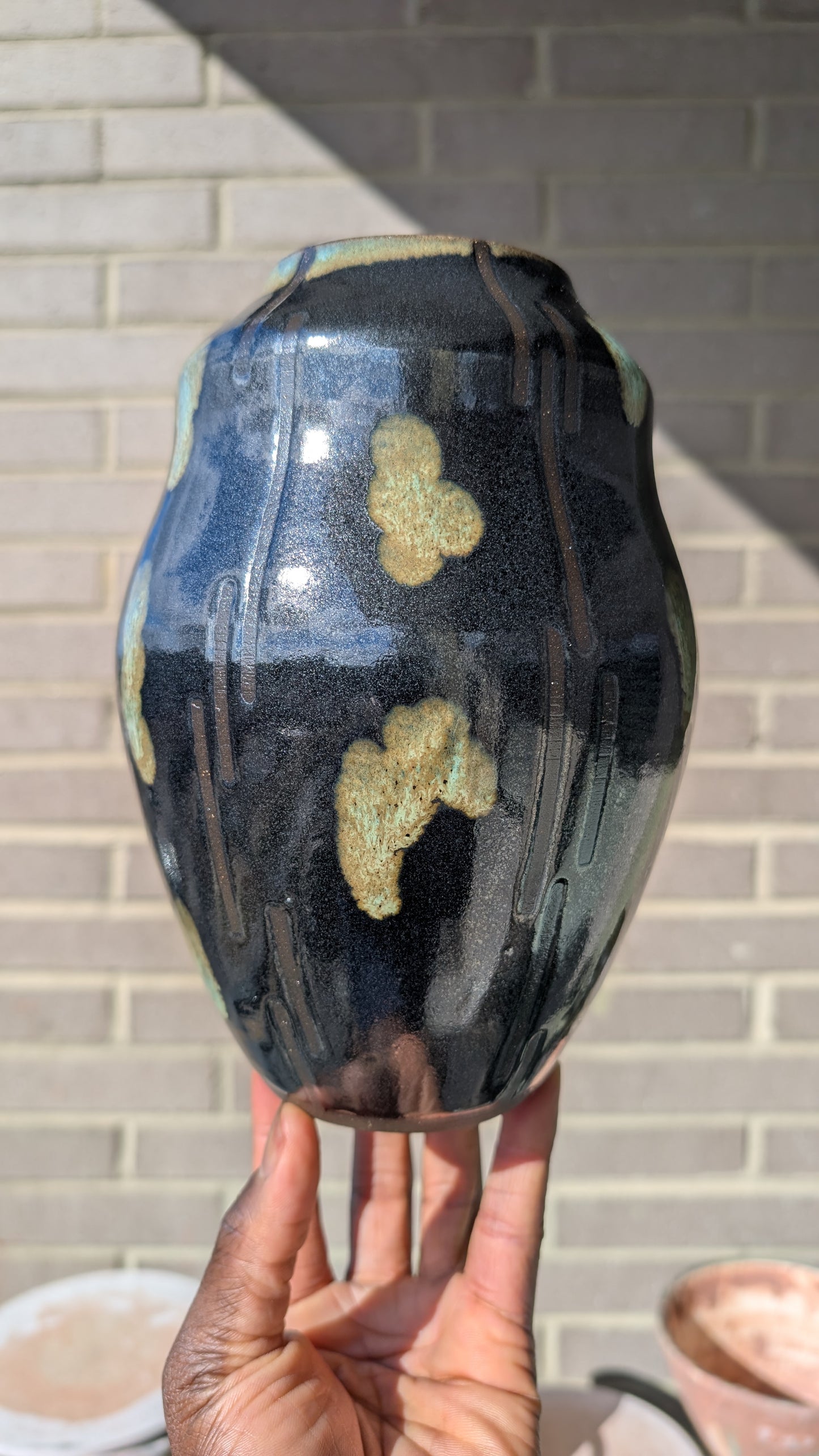 Large Black Dash Vase