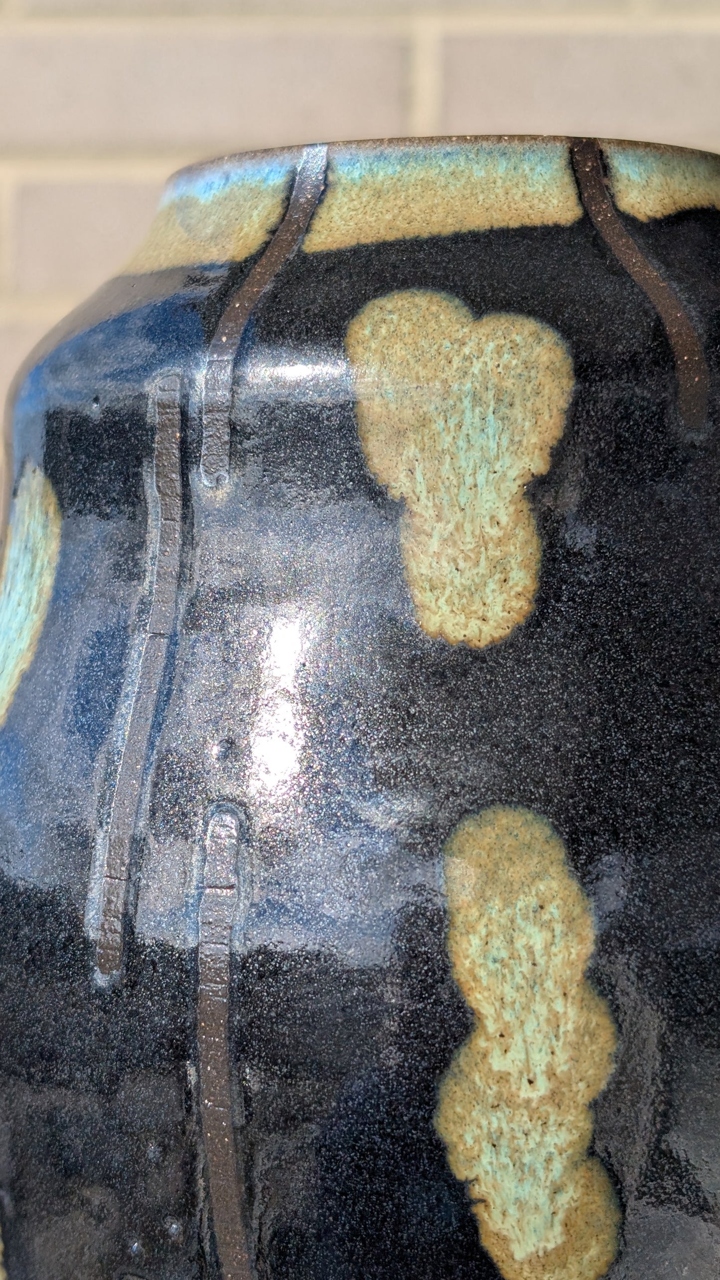 Large Black Dash Vase