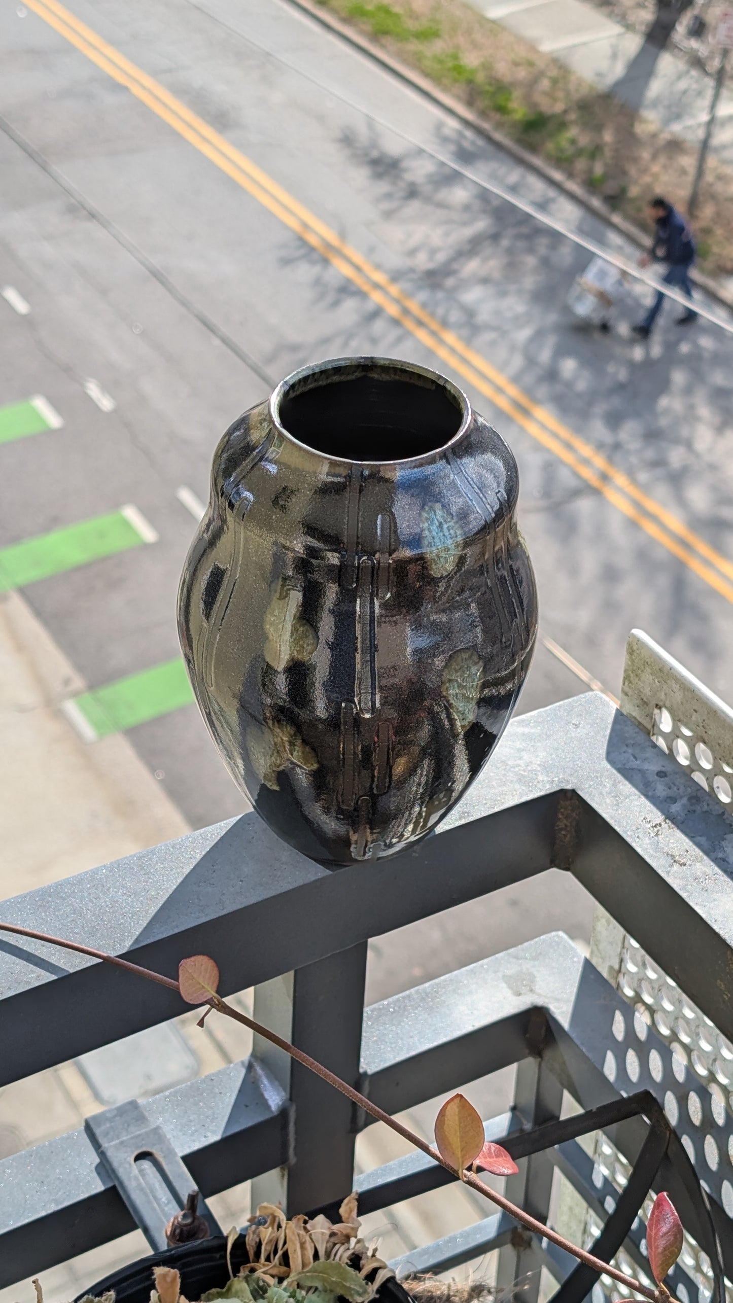 Large Black Dash Vase