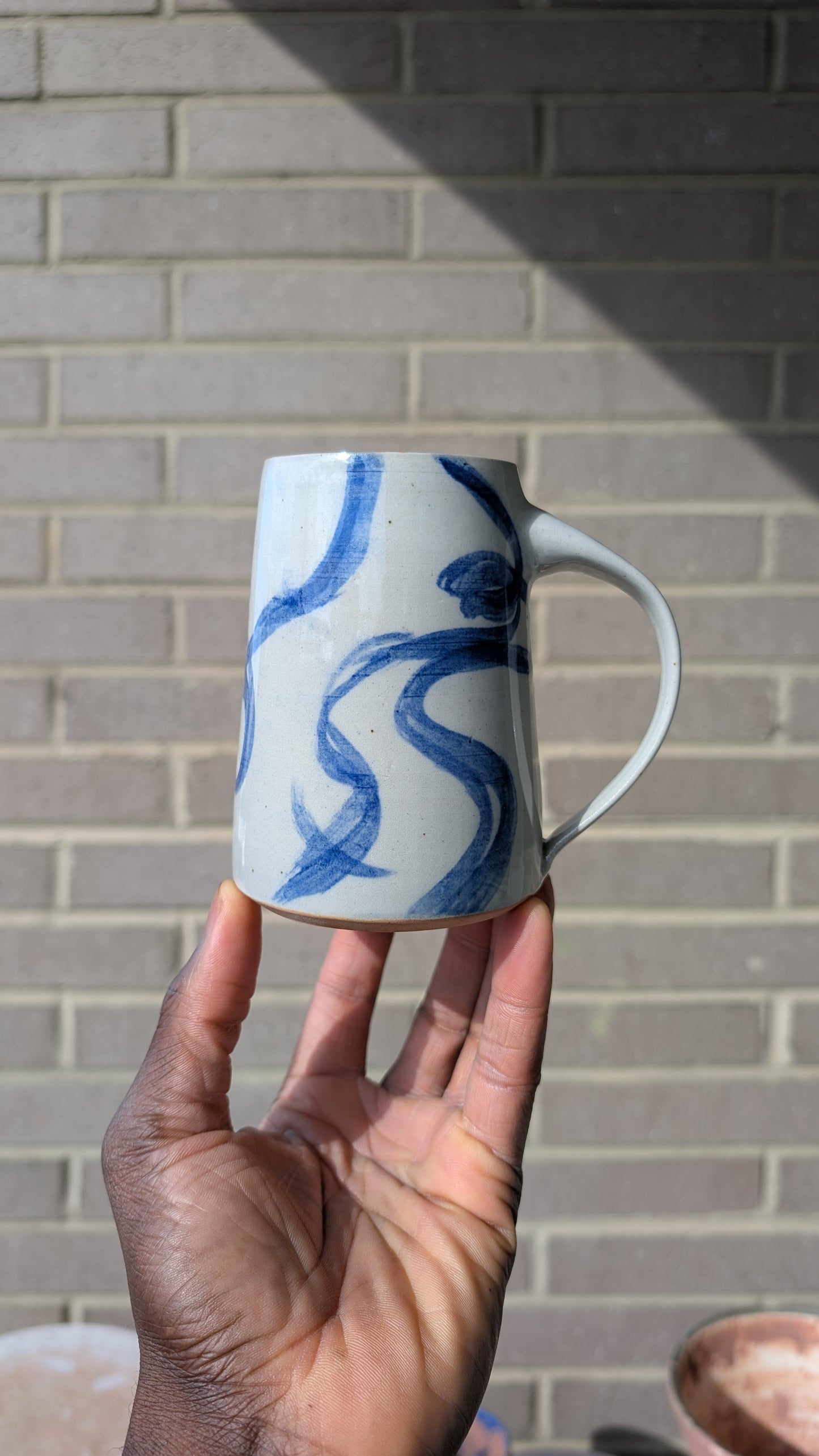 Small Indigo Ribbon Mug