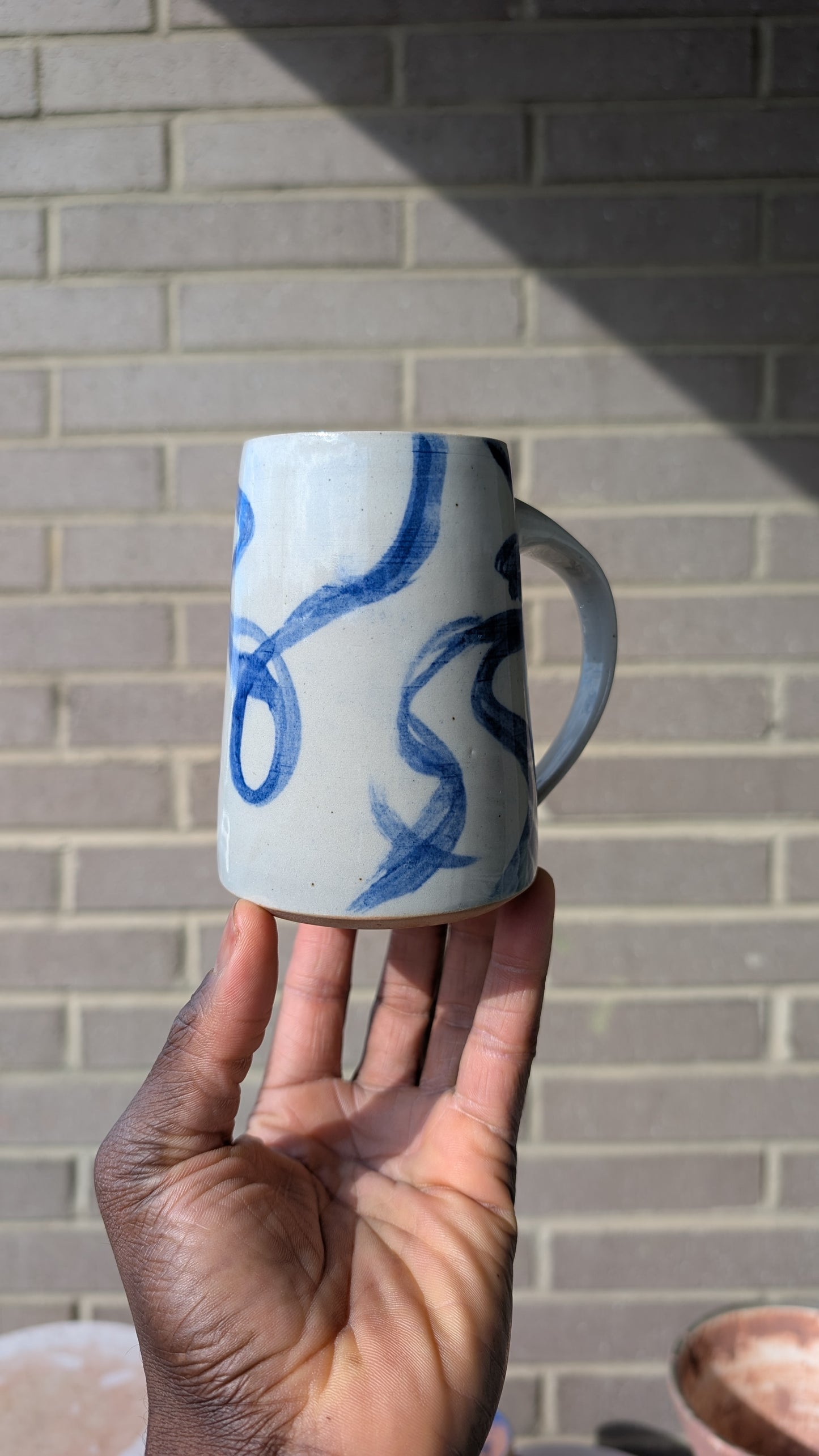 Small Indigo Ribbon Mug