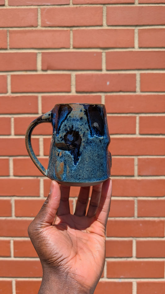 Medium Deep Blue Drips Mug