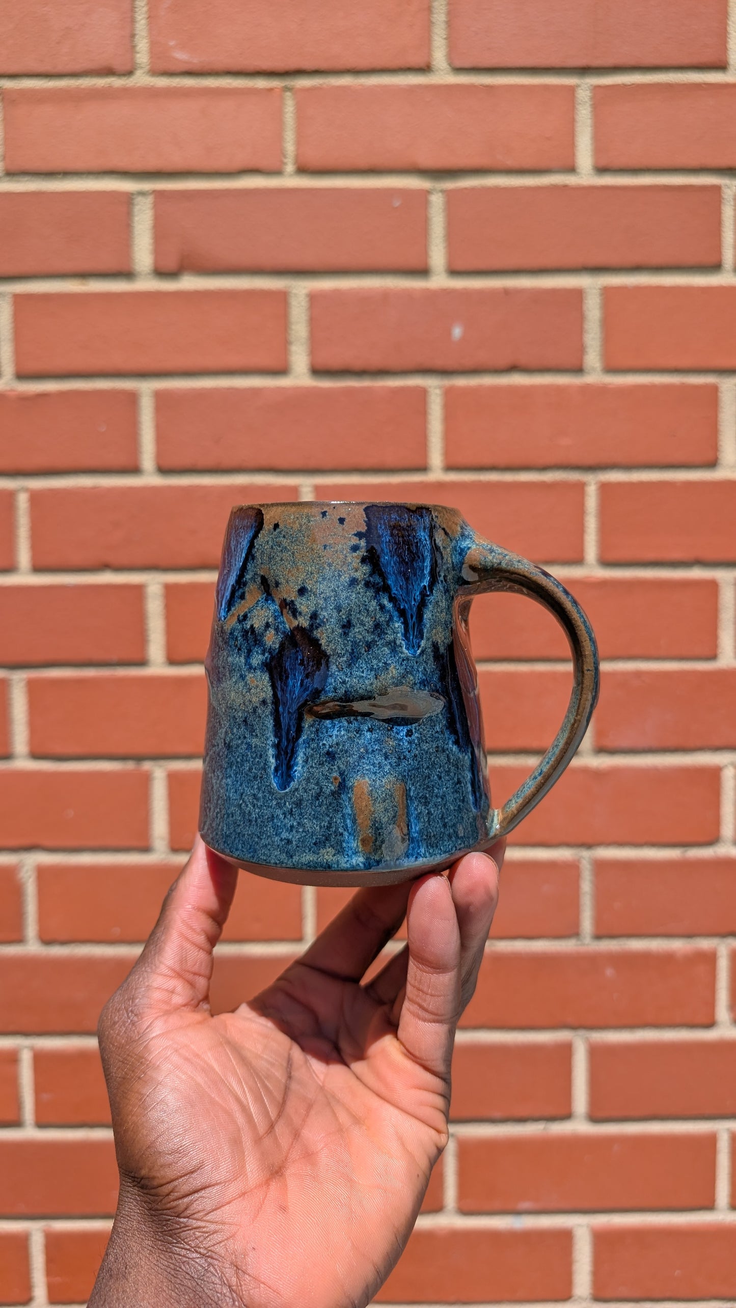 Medium Deep Blue Drips Mug
