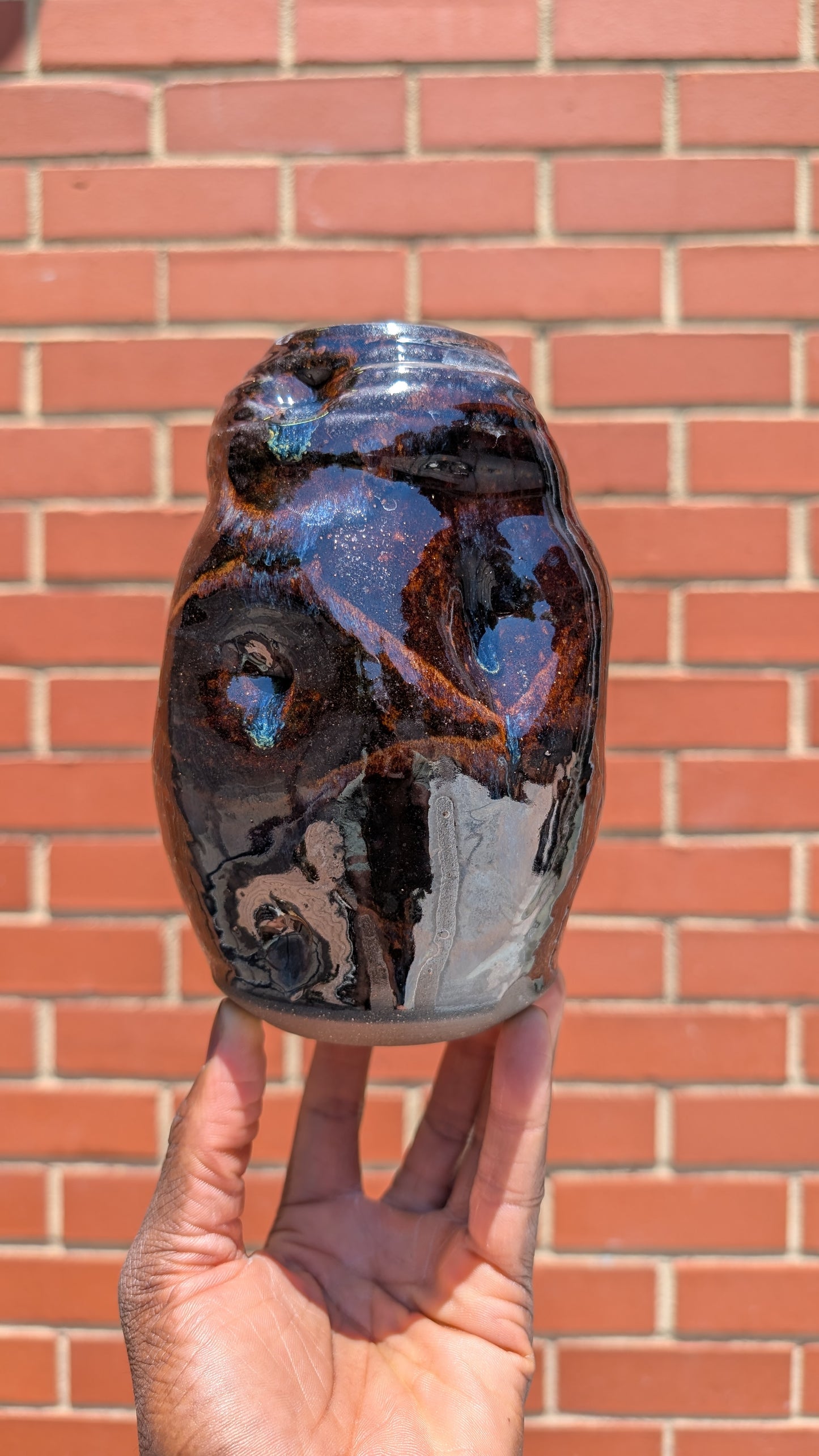 Tall Midnight Ripple Vase