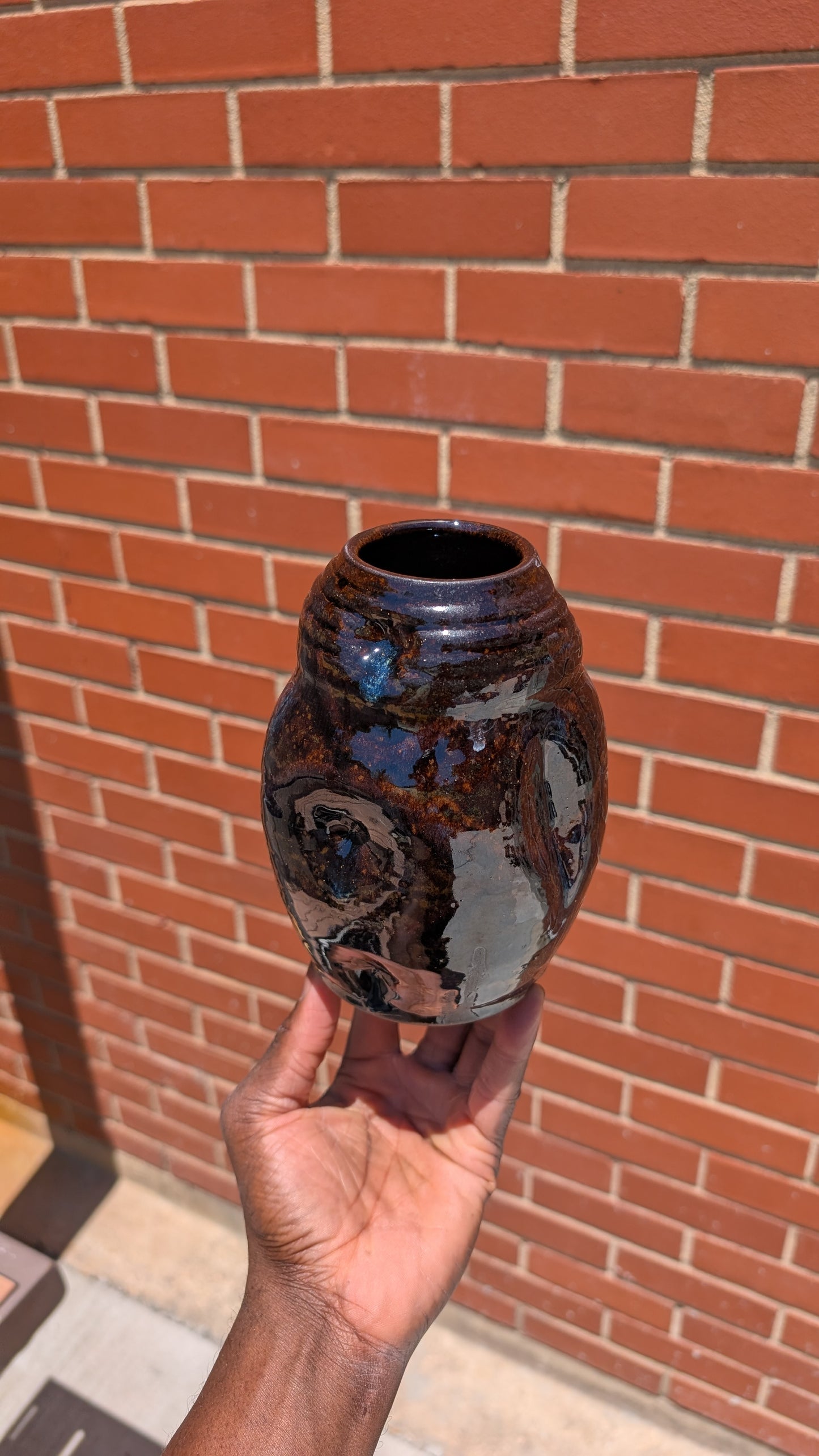 Tall Midnight Ripple Vase