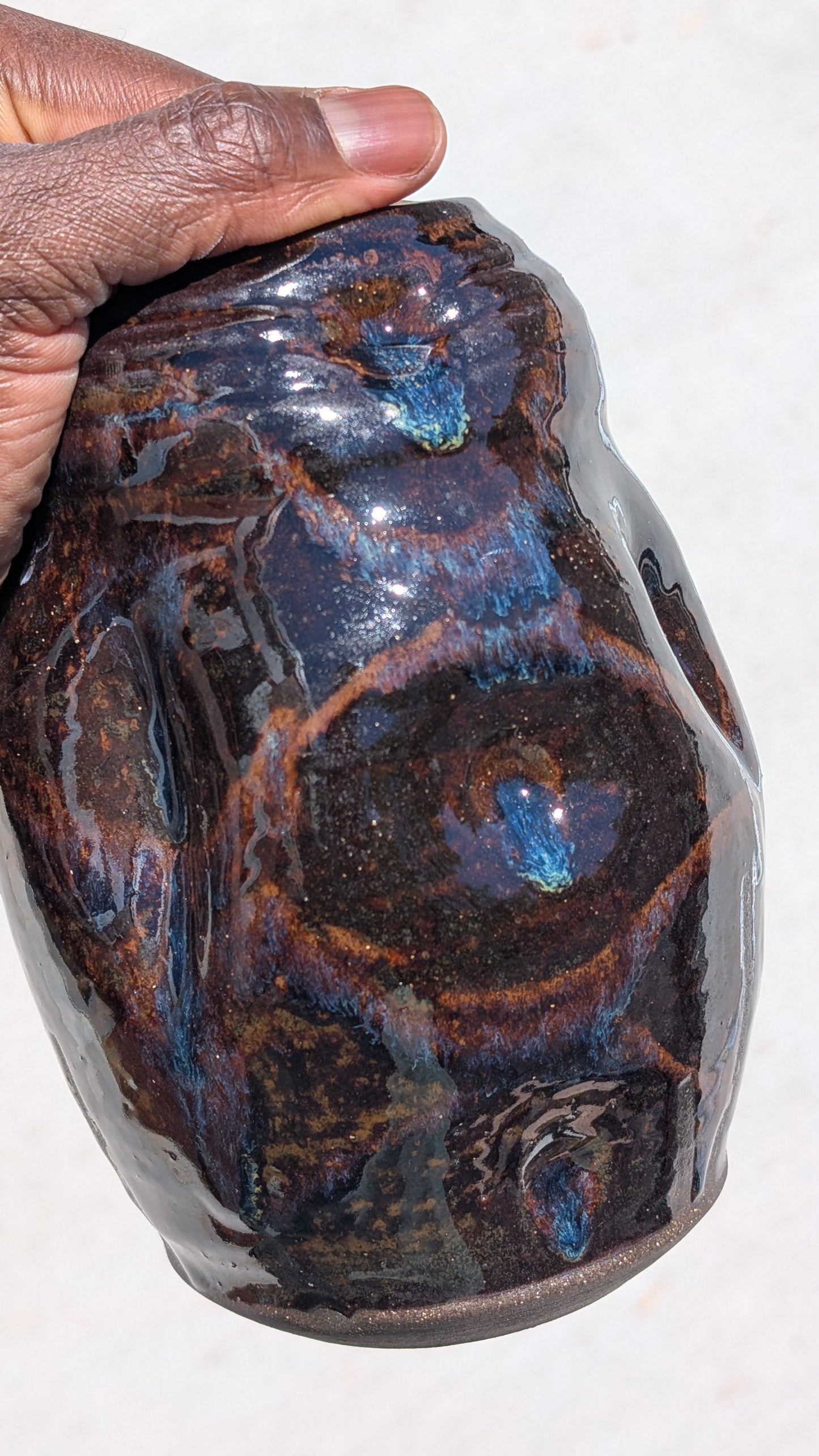 Tall Midnight Ripple Vase