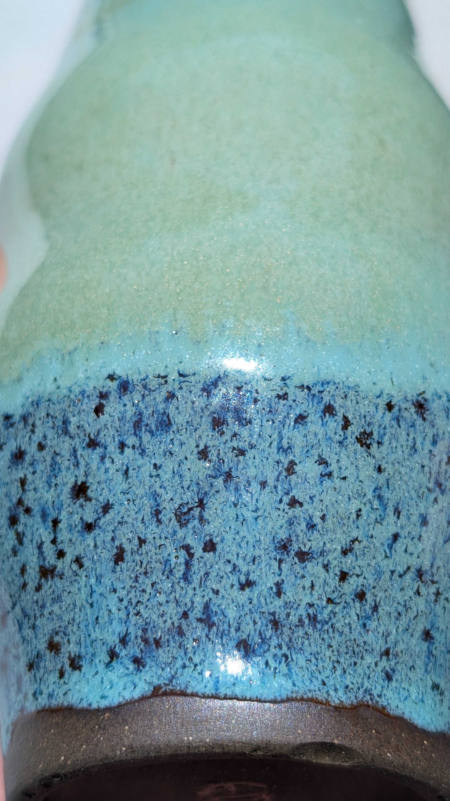 Tall Green Wavy Vase