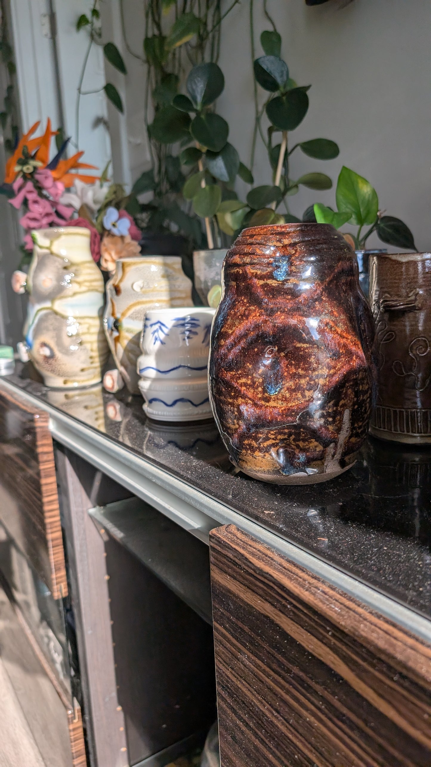 Tall Midnight Ripple Vase