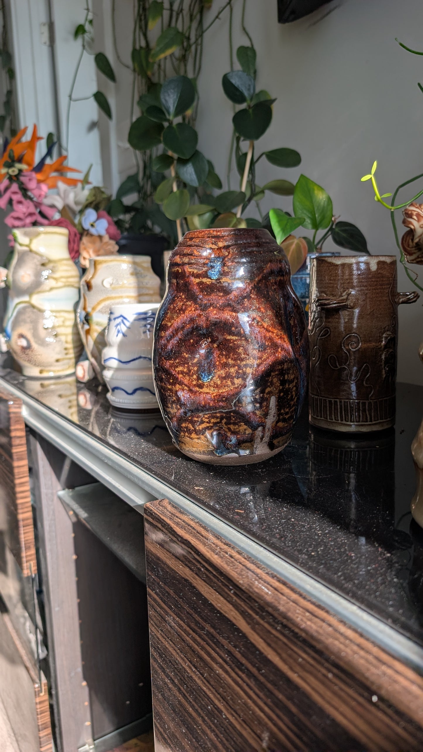 Tall Midnight Ripple Vase