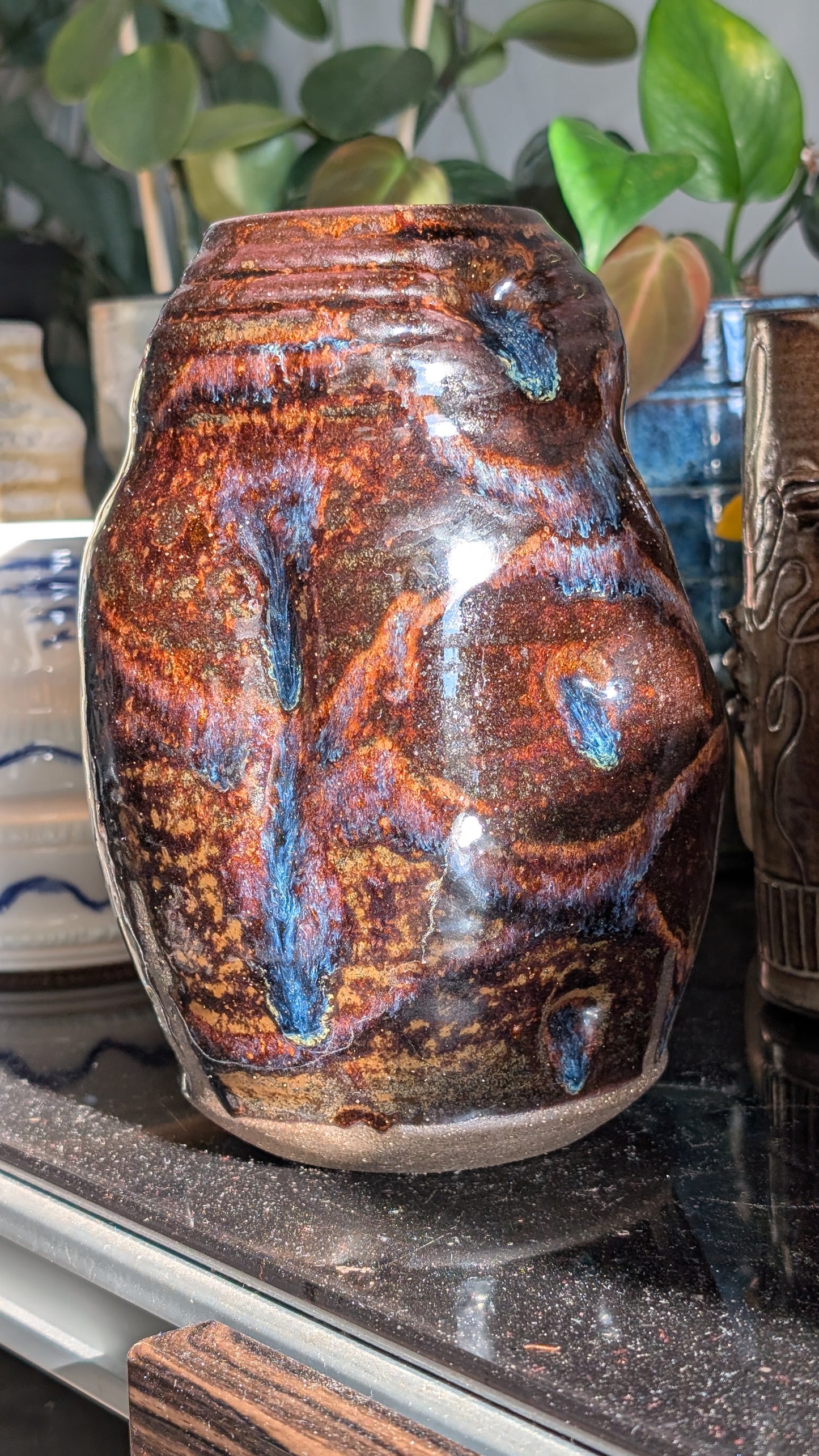 Tall Midnight Ripple Vase