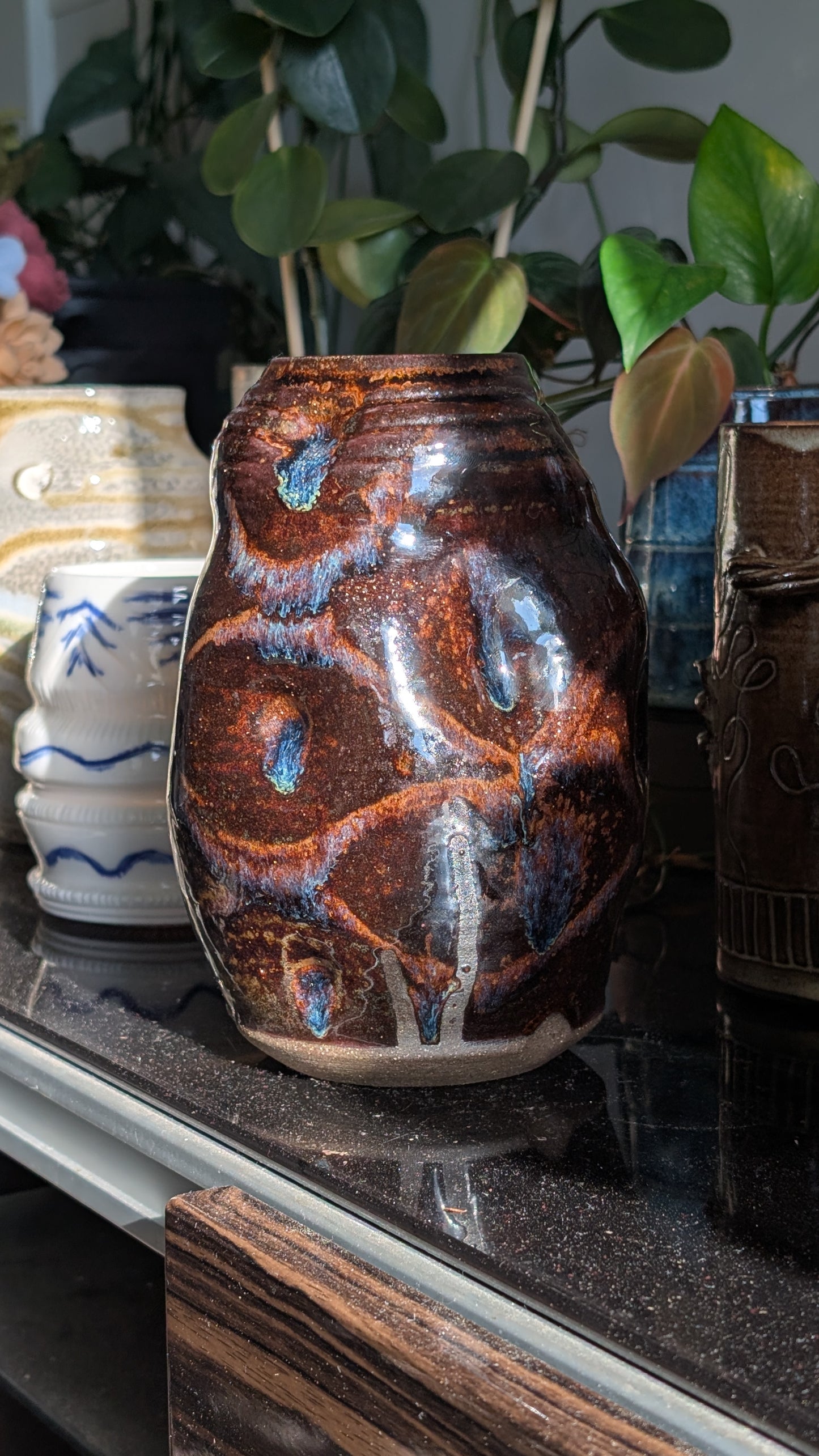 Tall Midnight Ripple Vase