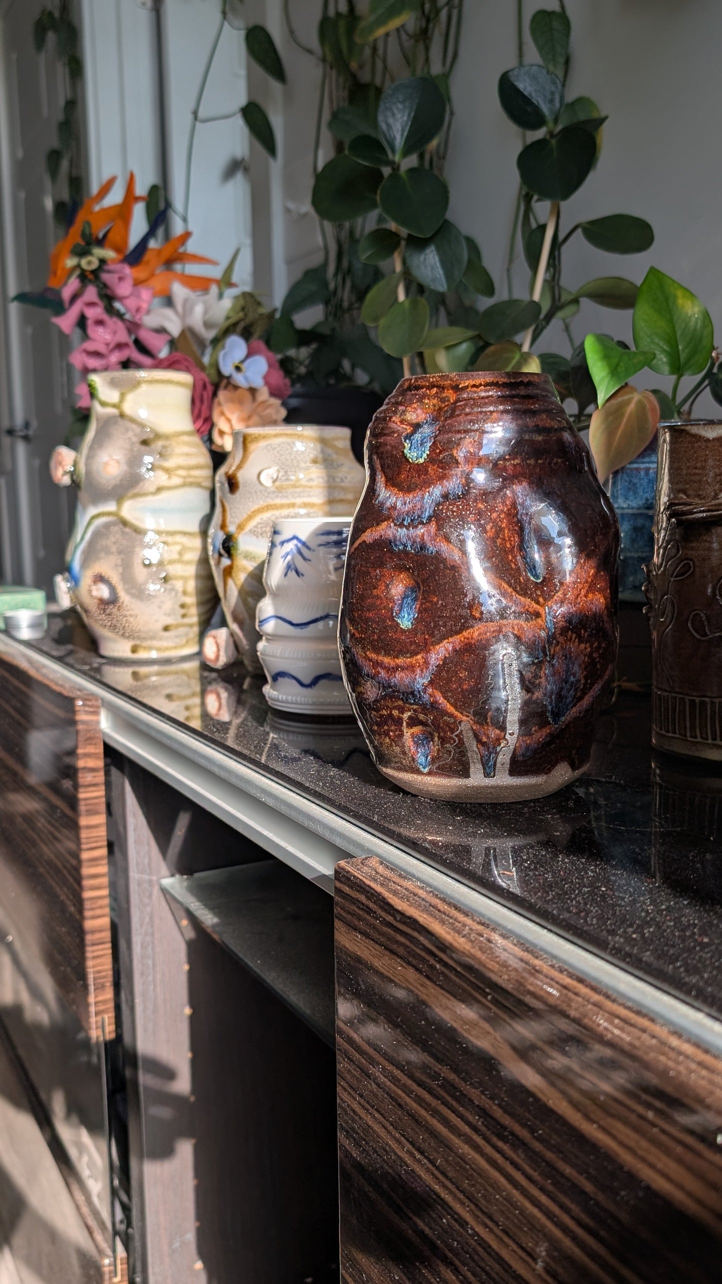 Tall Midnight Ripple Vase