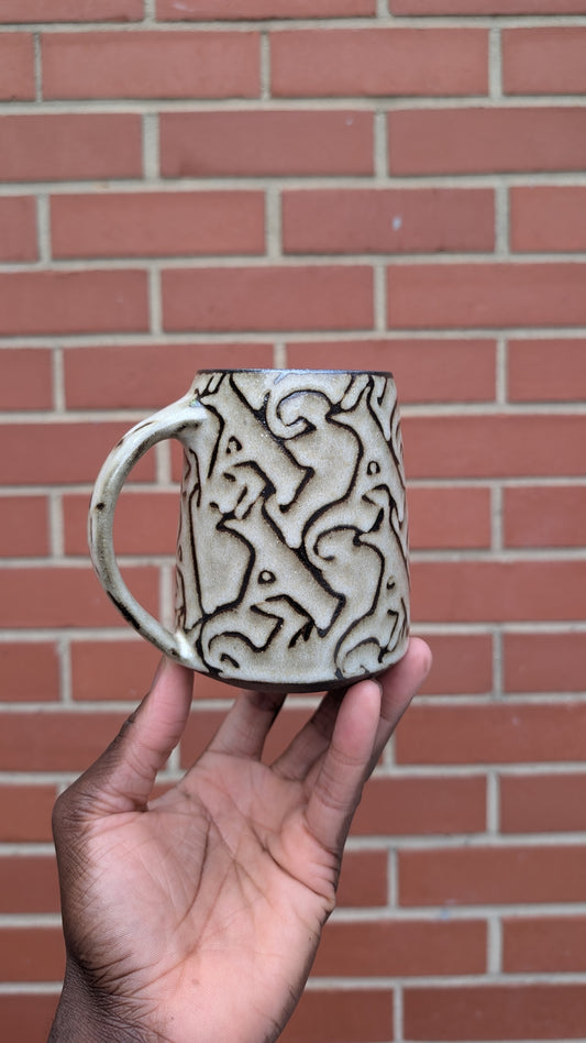 Medium White A pattern mug