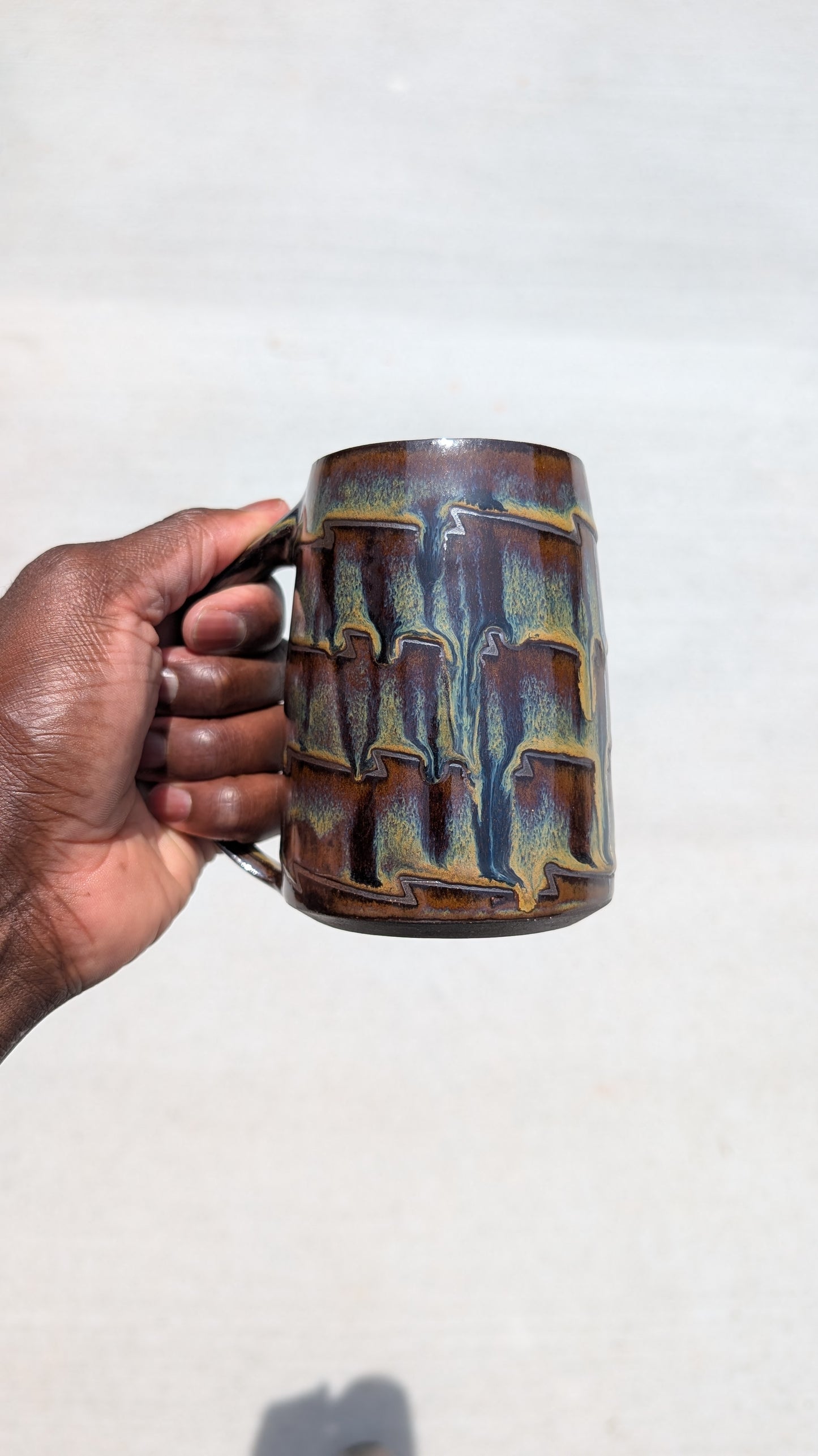Large Horizontal Zig Zag Drip Mug