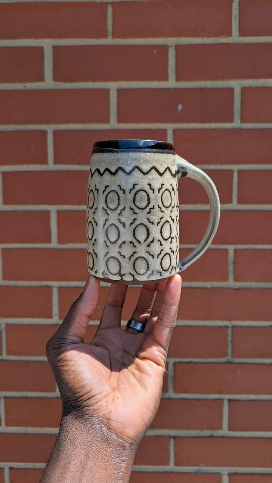 Large Inverted Bogolan Mug